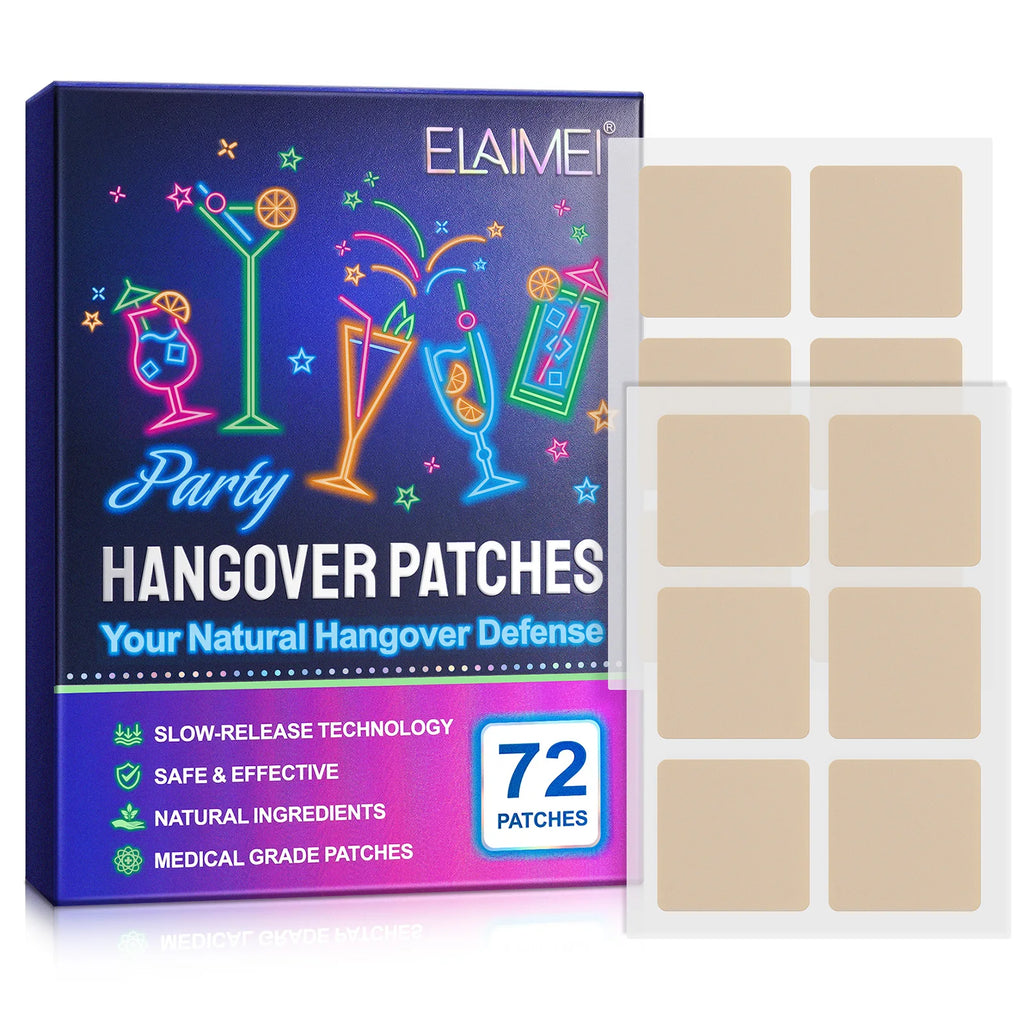 ELAIMEI 72 Pack Medical Grade Hangover Relief Patches Natural Safe Anti Hangover Patch for Rapid Recovery