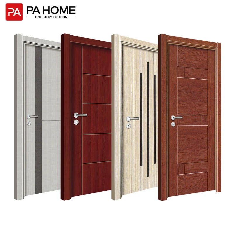 PA Modern Prefab Hotel Bathroom Aluminum Plywood Hotel Entrance Interior Door with Finished Surface Waterproof for Small House