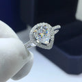 Silver 925 Original 1-2 Carat Brilliant Cut Diamond Test Past D Color Water Drop Moissanite Ring for Women Gemstone Jewelry