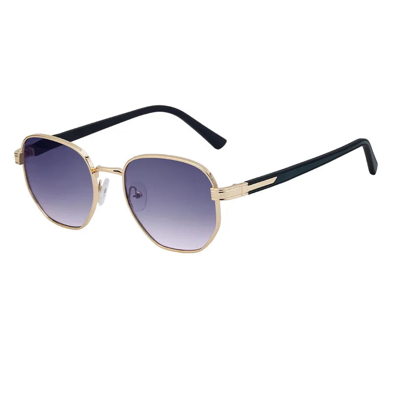 DOISYER Custom Vintage Sun Glasses Retro Trendy Square Metal Pilot Style Eyewear for Women and Men with UV400 Lenses