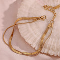 Anti Tarnish PVD Gold Plated Double Layer Stainless Steel Chain Bracelet Snake Chain Bracelet Acier Inoxydable