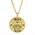 HLSS652 Titanium Steel Jewelry Ange 14 MEBAHEL Les Anges De La Kabbale Talisman Laser Engraving Stainless Steel Pendant Necklace