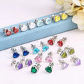 Mother's Day Gift Earrings Simple Wedding Accessories Birthstone Stud Earrings Multicolor Heart  Earrings Women