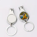 Custom Creative Nail Scissor Keychain Sublimation Blank Metal Heat Transfer Printing Logo Printed Key Rings for Graduation