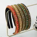 Fashion Headband Rhinestone Fashion Headband Women's Baroque studded with Diamond Canary Fashion Fine Trim Headdress