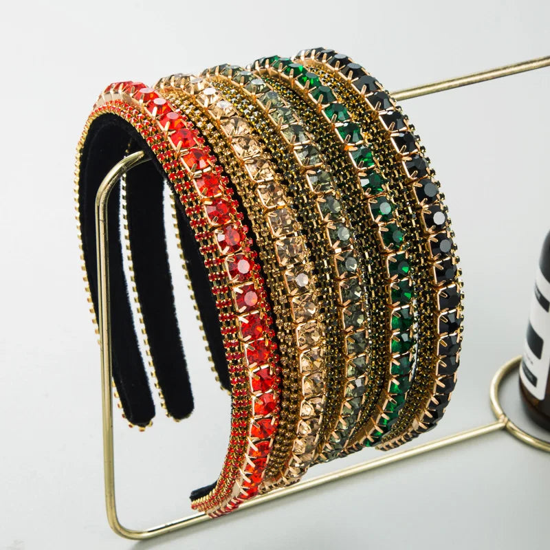 Fashion Headband Rhinestone Fashion Headband Women's Baroque studded with Diamond Canary Fashion Fine Trim Headdress