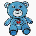 Cute Blue Bear Embroidered Iron-On Baking Patch Eco-Friendly Fabric Feature Mainly Made of Felt