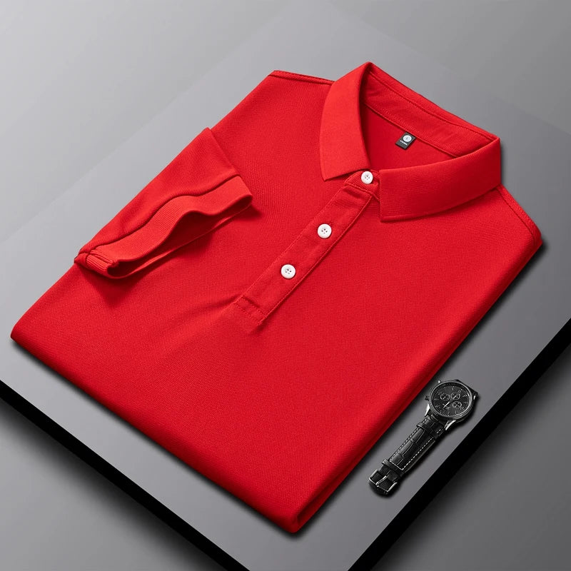 Wholesale High Quality New Men's Polo Shirt Summer Season Trendy Solid Color Classic Top Business Short Sleeve Work Clothes Men