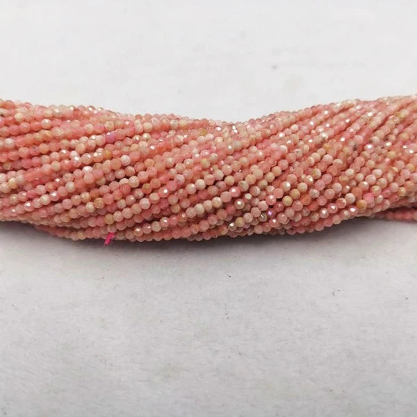 Natural Smooth Gemstone 2mm Faceted Round Shape Argentine Rhodochrosite Stone Loose Beads Jewelry Making