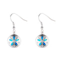 Wholesale Blue Opal Sand Dollar Drop Earring Beach Jewelry
