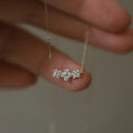 Cute INS Korean Pure 925 Sterling Silver Clavicle Chain Zircon Little Flowers Pendant Necklace for Women Jewelry
