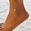 Fashion Gold Heart Beach Anklet for Women Wholesale N2103315