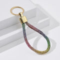 Rhinestone Bracelet Car Keychain Bag Pendant Key Ring Accessories Colorful Bling Keychain Wristlet Gantungan Kunci