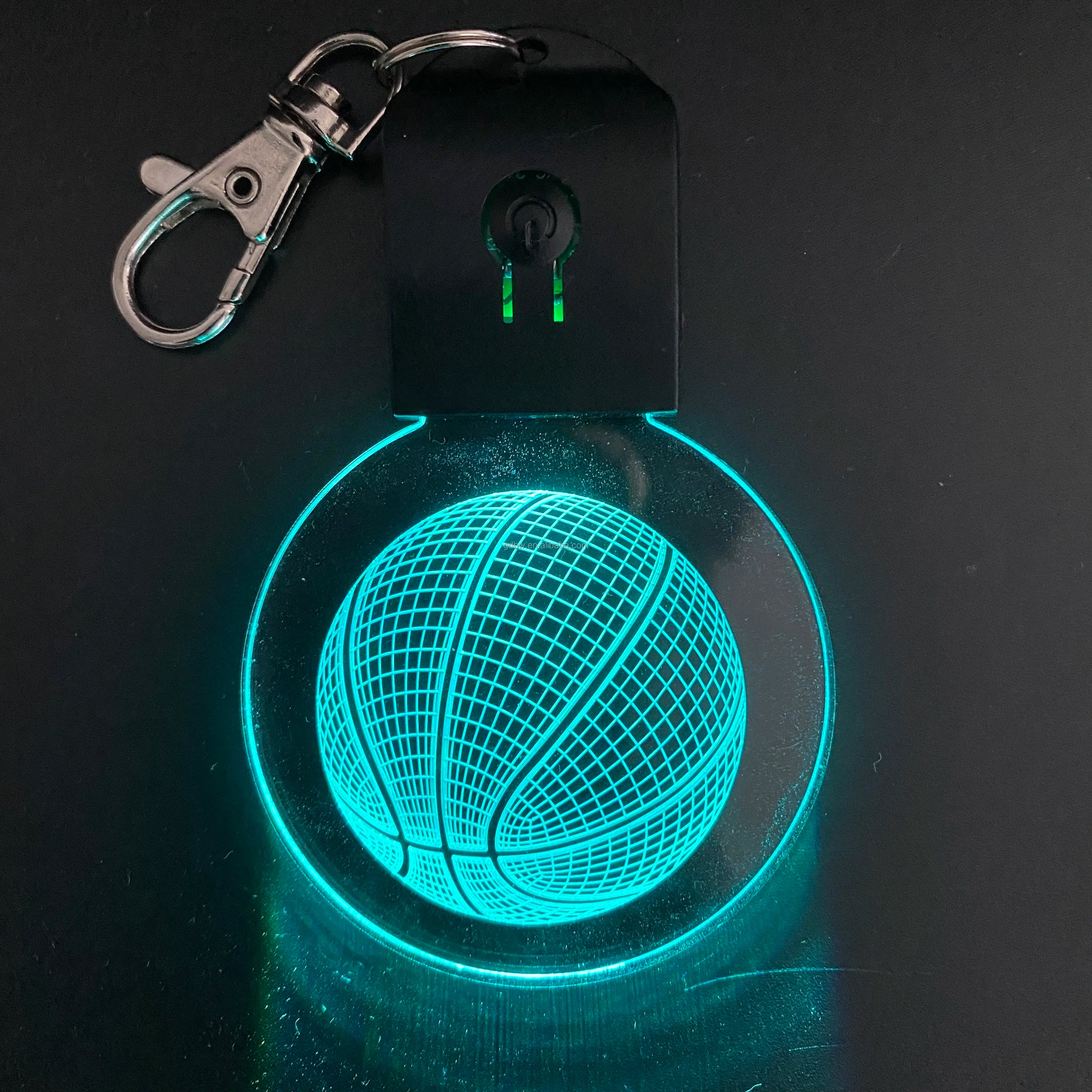 3d Hologram Led Light Rechargeable Keychain 7 Color Custom 3d Laser Engraving Led Dancing Girl LED Keychain
