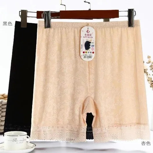 Plus Size Safety Shorts Anti Chafing Lace Jacquard Modal Cotton Large Size Safety Pants Women Shorts Under Skirt Summer