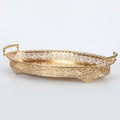 2024 Top Selling Luxury Gold Metal Round Creative Simple 3 Pack Serving Tray Hotel Wedding Food Fruit Snack Iron Plates Dishes