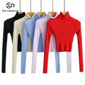Custom Women's Turtleneck Cable Knit Wool Sweater Jeweled Detail Knitwear Manufacture Private Label Autumn/Winter Front