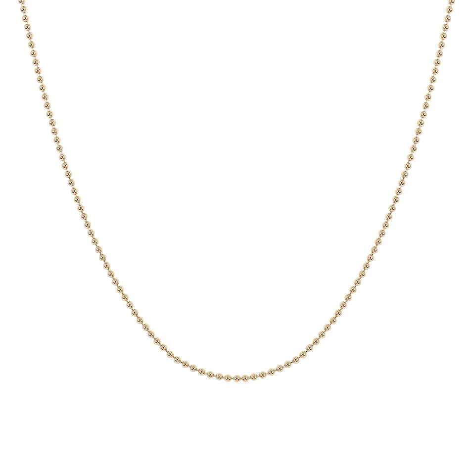Minimalist 925 Sterling Silver Necklace 18k Gold Vermeil Simple Beaded Chain Necklaces for Women