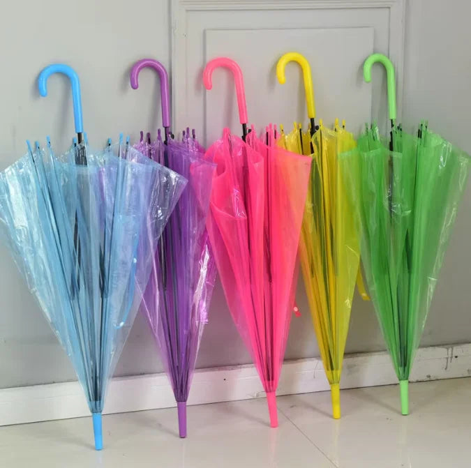 Clear Umbrella for Giveaways Kids and Adult Umbrella Transparent with Printing Outdoor Umbrellas for Promotion