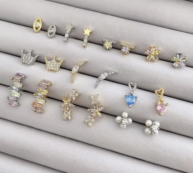 Gaby Zircon Surgical Steel Heart Nose Piercing butterfly Stainless Steel Nose Studs for Women Wholesale Fashion Piercing Jewelry