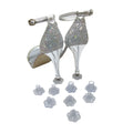 Flower High-heeled and  Protective   PVC Anti-slip Wear-resistant Heel Cover Women's Latin Dance Shoes Soft Sole Shoes