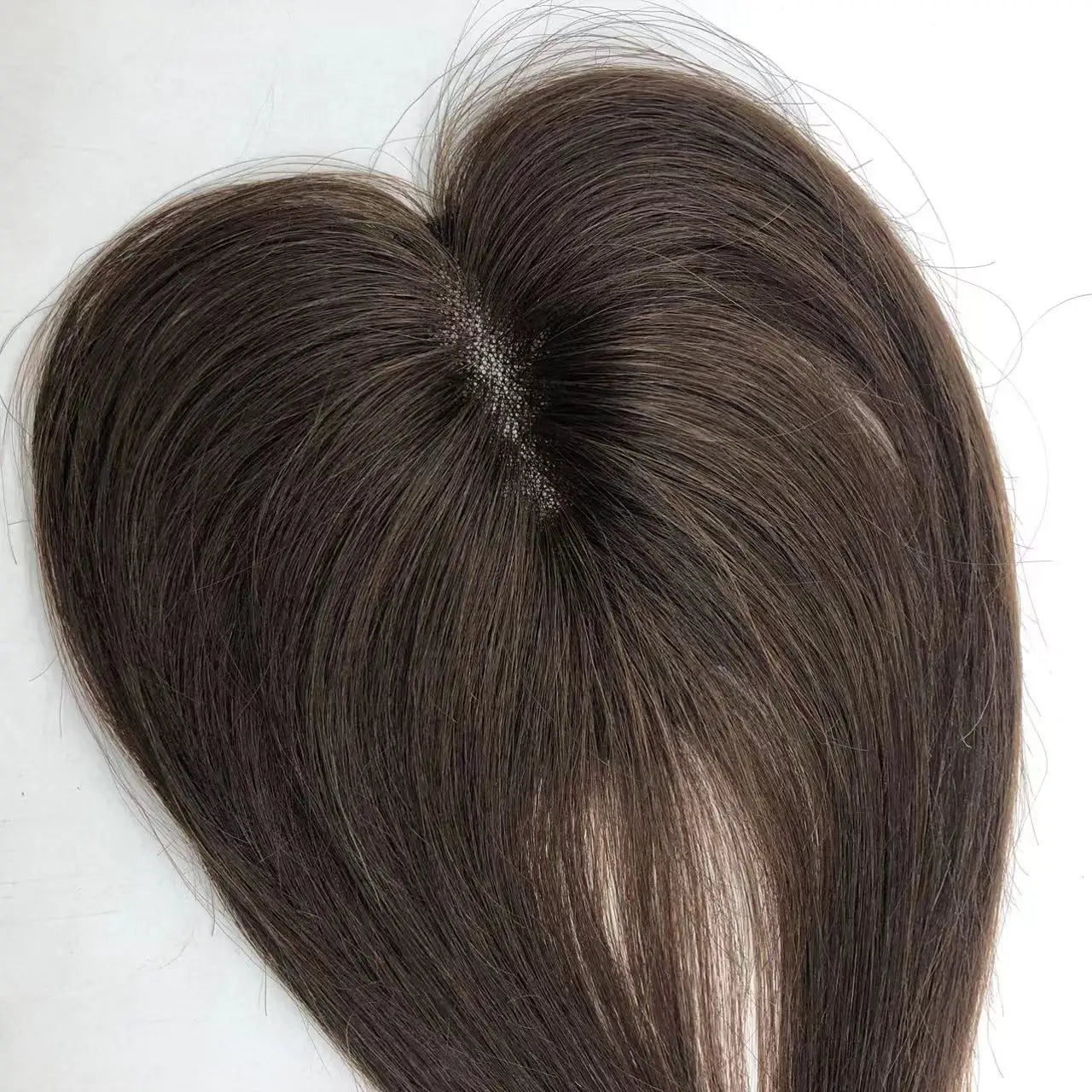 LONGFOR Top Grade 100% Human Hair Patch Hand-Tied Swiss Lace Straight Clip-in Women Topper
