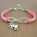 Friendship Gift for Girl Infinity Love Horseshoe Dog Cat Paw Bee Honeybee Unicorn Horse Feather Music Charm Bracelet