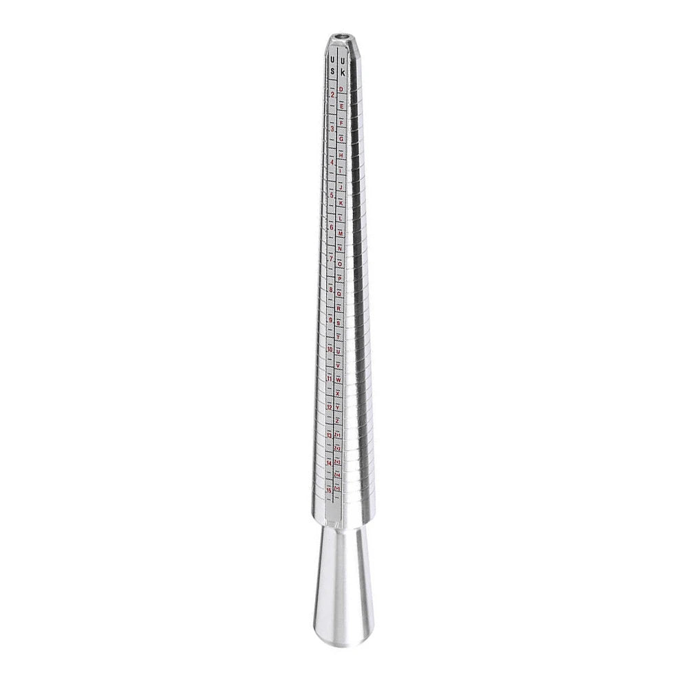 Aluminum Metal Stick Measuring Tool Finger Size Gauge US UK EU Jewelry Ring Sizer