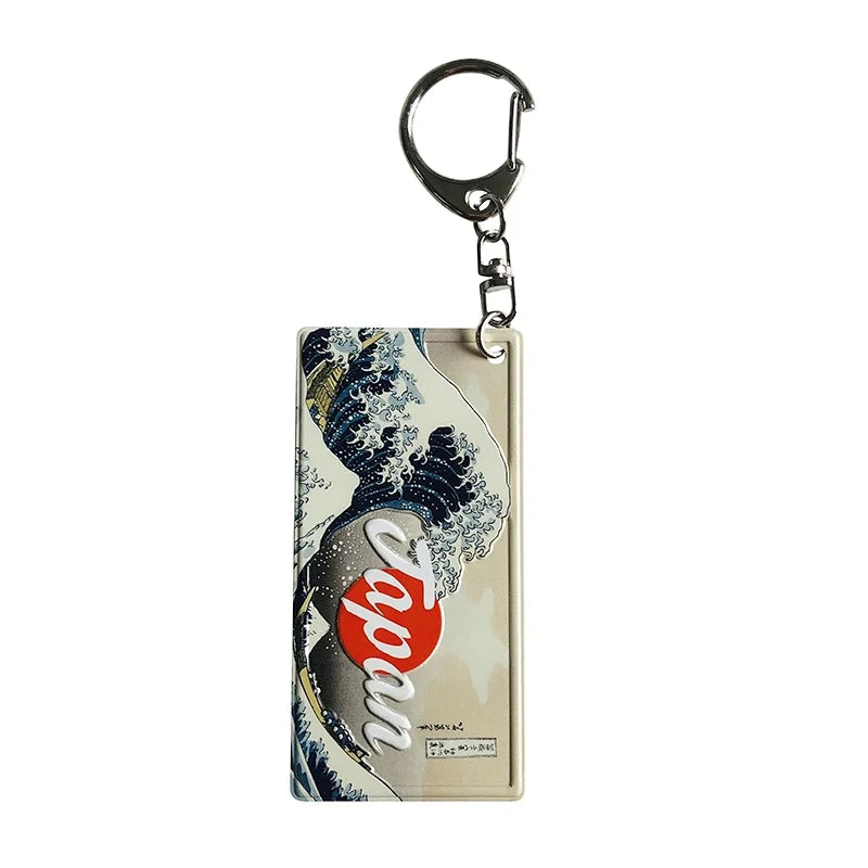 2025 New Arrival Custom Vintage Anime Aluminum Keychains Japan Souvenir Accessories Wholesale Keyring Gift for Tourist
