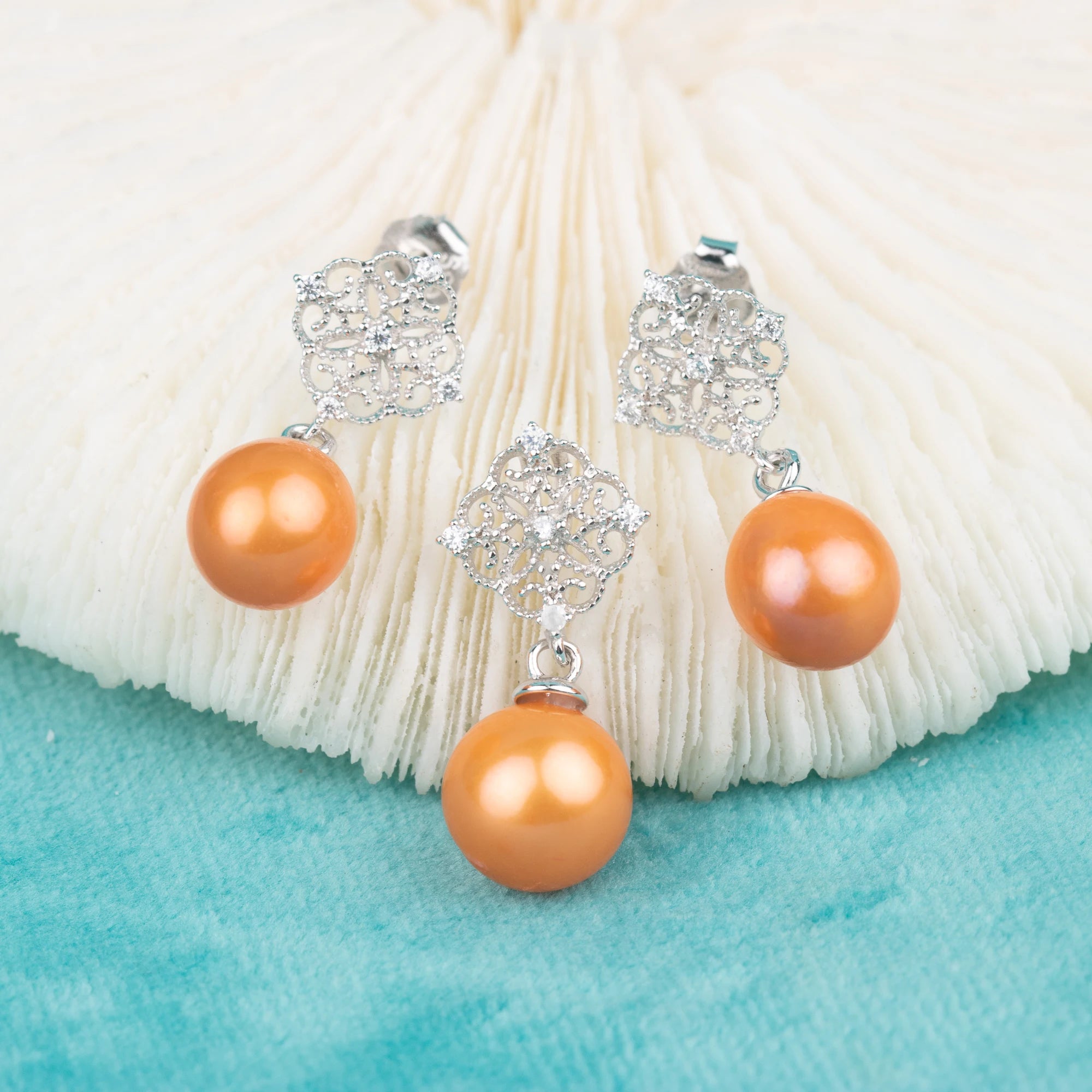 S010031 DIY 7-8mm Natural Freshwater Pearl Jewelry Set 925 Sterling Silver Engagement Jewelry Necklace for Women