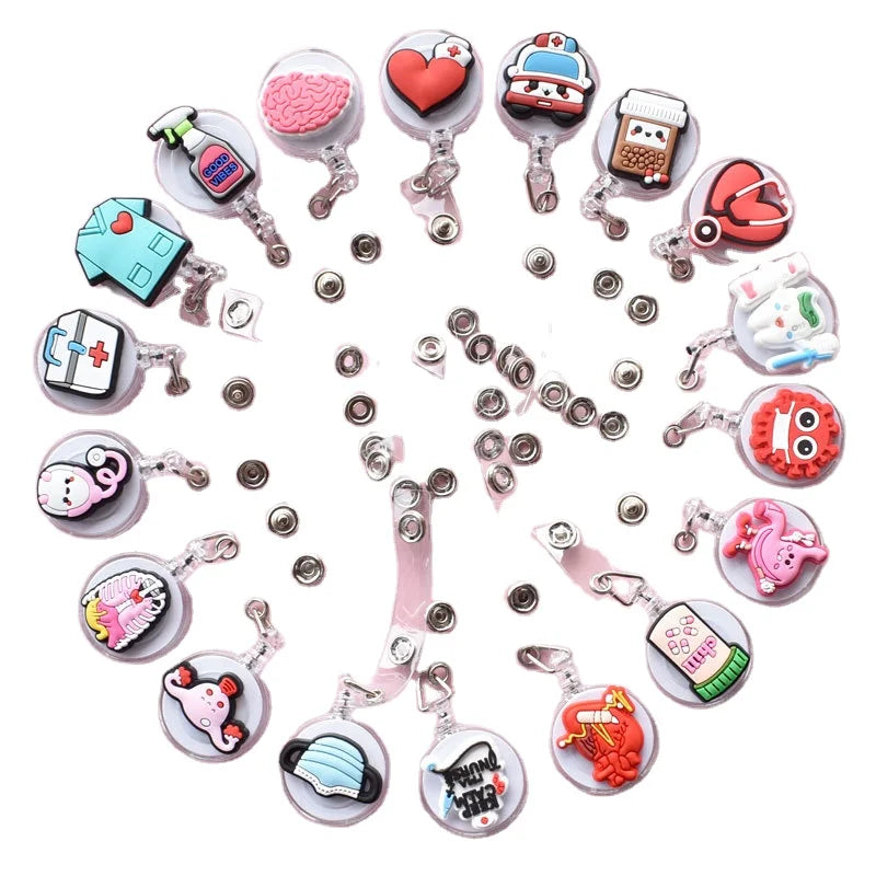 2024 New Fashion Cute Retractable Nurse Badge Reel Clip Badge Holder Students Doctor ID Card Holder