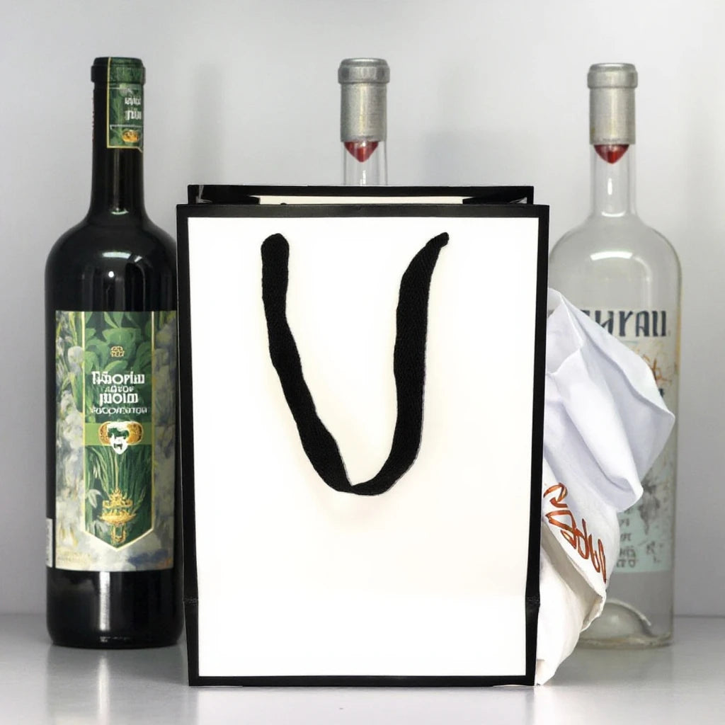 Wholesale Ribbon Handle Paper Gift Bags Custom Size Art Paper Packaging Bag for Wine Candle Soap