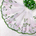 1 Yard Floral Flower Embroidered Green Lace Trim Ribbon Sewing Applique Clothing Dress DIY