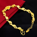 Waterproof Jewelry 18K Gold Euro Gold Flowers Chain Bracelet Bangle Copper Cuban Link Bracelet Women