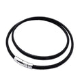 3mm Unisex Stainless Steel Leather Cord Necklace Rope Black Braided Twist Magnetic Clasp