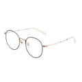 Round Anti-Blue Light Optical Spectacle Eyeglasses for Women & Men Retro Style Metal Frame with Diamond Face Shape Match
