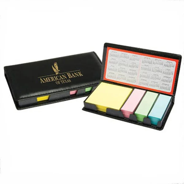 Self-Adhesive Sticky Note in Leather Case Durable Paper for Convenient Notes and Memos