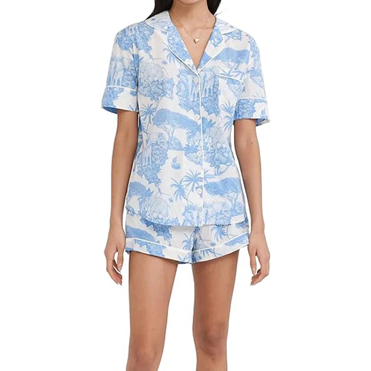 Manufacturer 2 Pack Womens Pajama Sets Short Sleeve Top with Shorts Soft Comfy Loungewear Sleepwear XS-XXL PJ Two Pieces
