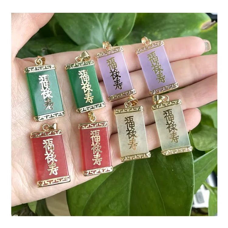 2024 Overseas Summer Gifts Natural Stone Dropshipping Products Trends Chinese Fengshui Lucky Jade Pendant Necklace for Woman