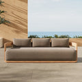 Ferly New Popular High End Rest Terrace Outdoor Garden Furniture Sofa Teak 3 Piece Sofa Sets for Patio MegaBDM