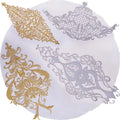 Fashion Show Party Dress Costume Iron-on Applique Sticker Diy Gold Silver Thread Yarn Embroidery Cos Garment Embellish Big Patch