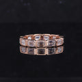 Starsgem 3.5*2.5mm Emerald Cut Lab Grown Diamond Bezel Set 14K Soild Rose Gold Wedding Rings Eternity Band Jewelry