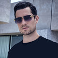 2023 Newest Metal Rimless Cut Edge Double Beam Men Eyeglasses Female Personalized Double Bridge Wood Grain Sunglasses