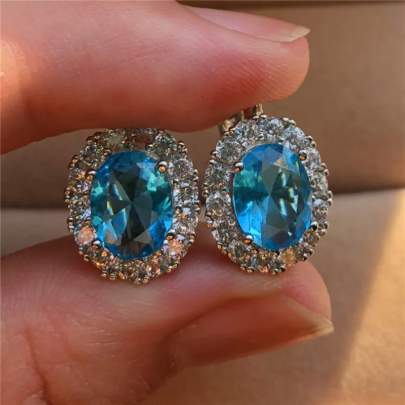 CAOSHI Big Oval Stud Earrings for Women New Classic Elegant Earrings Fashion Jewelry Wholesale Large Stud Earrings