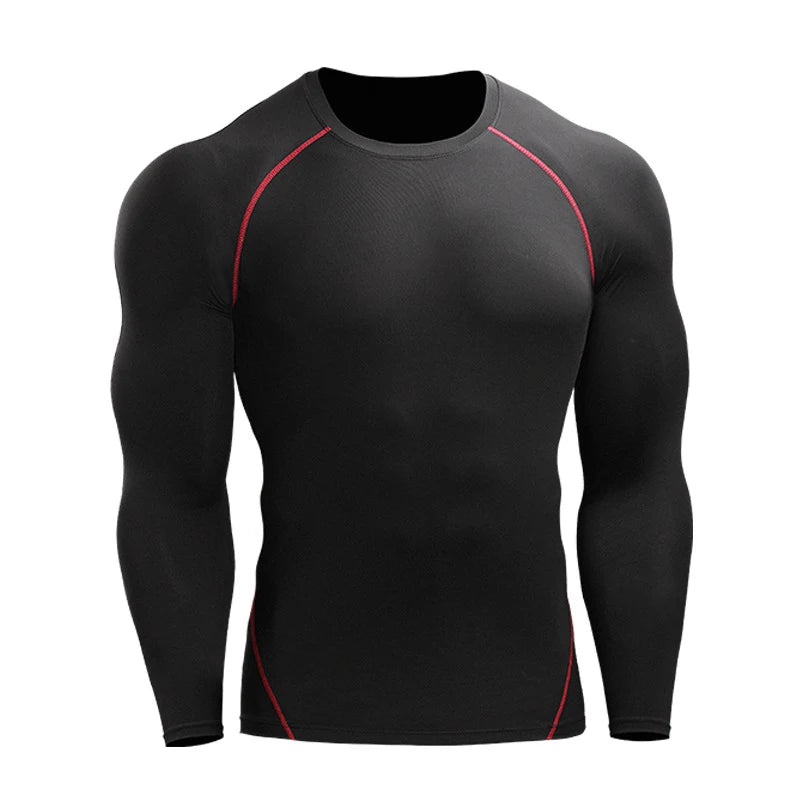 Men's Long Sleeve Running Basketball Sports Training Base Coat T-shirt Tights High Elastic Quick Drying Compression Clothes