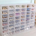 HelloWorld Japanese Style Stackable Storage Shoe Box Thickened Clamshell Drawer Type Shoe Box PP Plastic Transparent Shoe Box