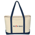 Ruthbag Custom Simple Natural Durable Cotton Canvas Medium Size Zhejiang Made Shopping Tote Bag Promotional Letter Pattern