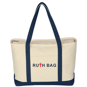 Ruthbag Custom Simple Natural Durable Cotton Canvas Medium Size Zhejiang Made Shopping Tote Bag Promotional Letter Pattern