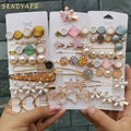 Wholesale Various Styles Korean Fashion Pearls Heart Hair Clips Cristal Hairpins Set