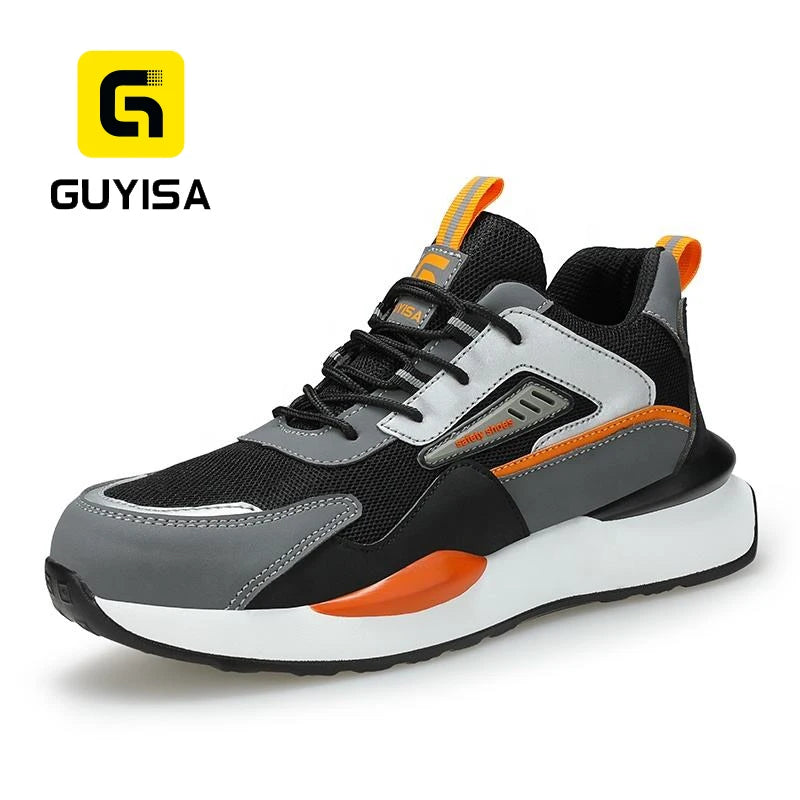 GUYISA Brand OEM Direct Sale Fashion Lightweight Men's Steel Toe Safety Shoes